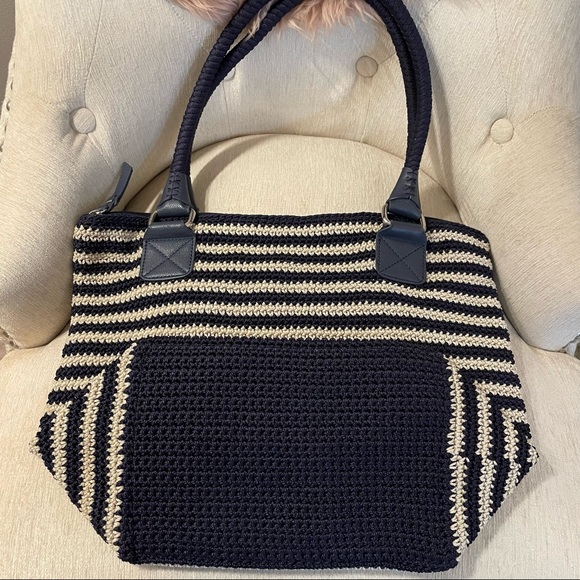 The Sak Handbag in Nautical Navy & Cream - Like New Condition - Picture 4 of 9